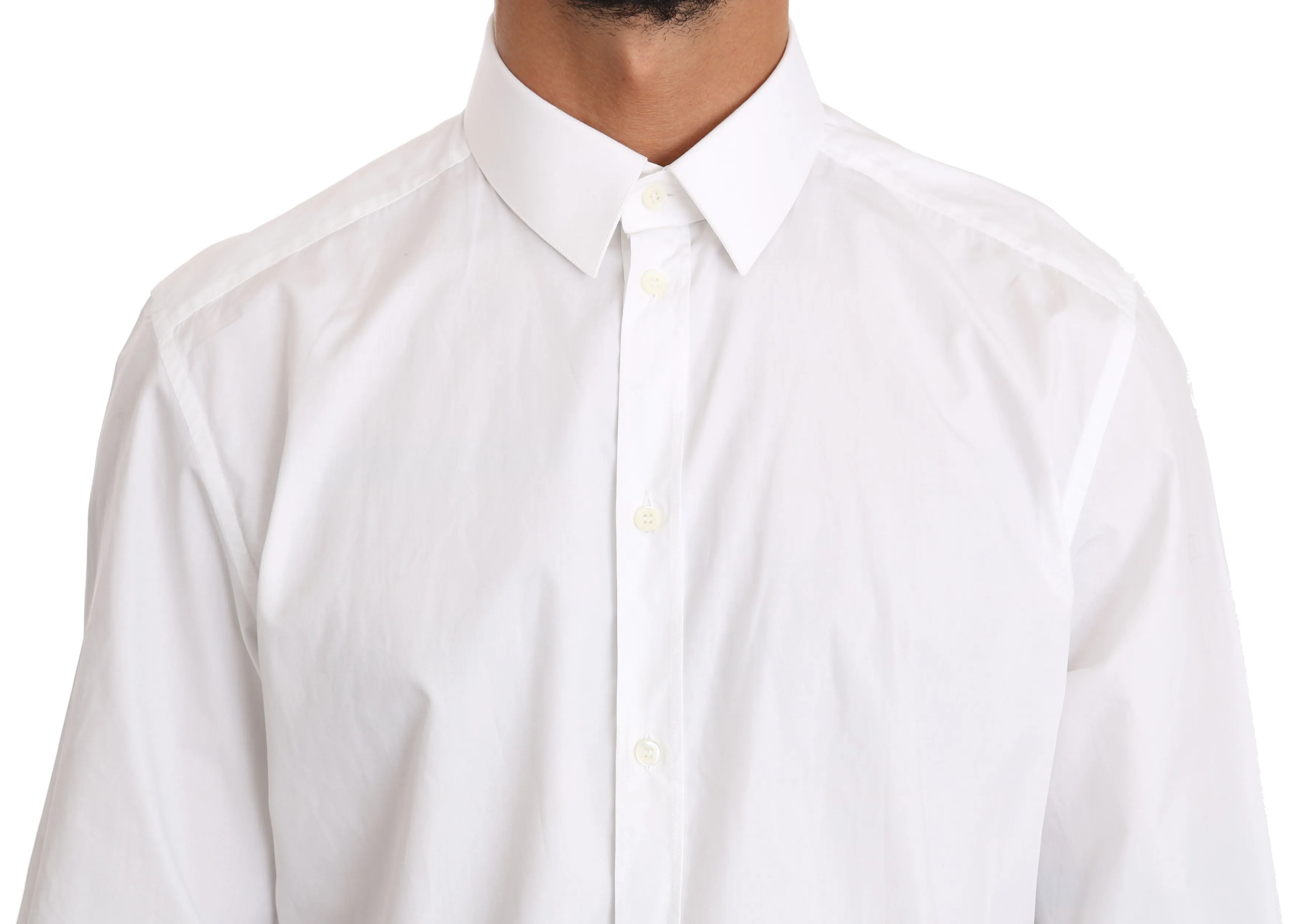 Elegant Slim Fit Dress Shirt in Pure White sold by Louxly product image thumbnail 4