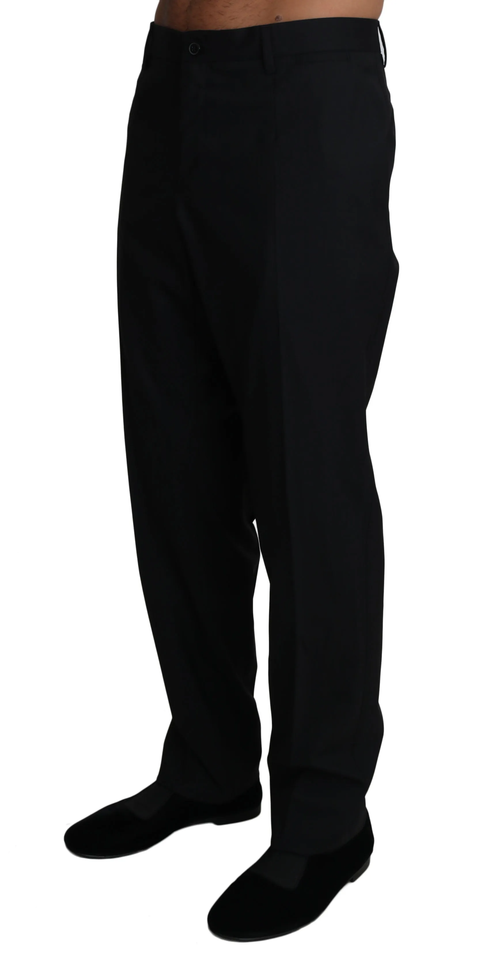 Elegant Black Formal Wool Blend Trousers sold by Louxly product image thumbnail 2