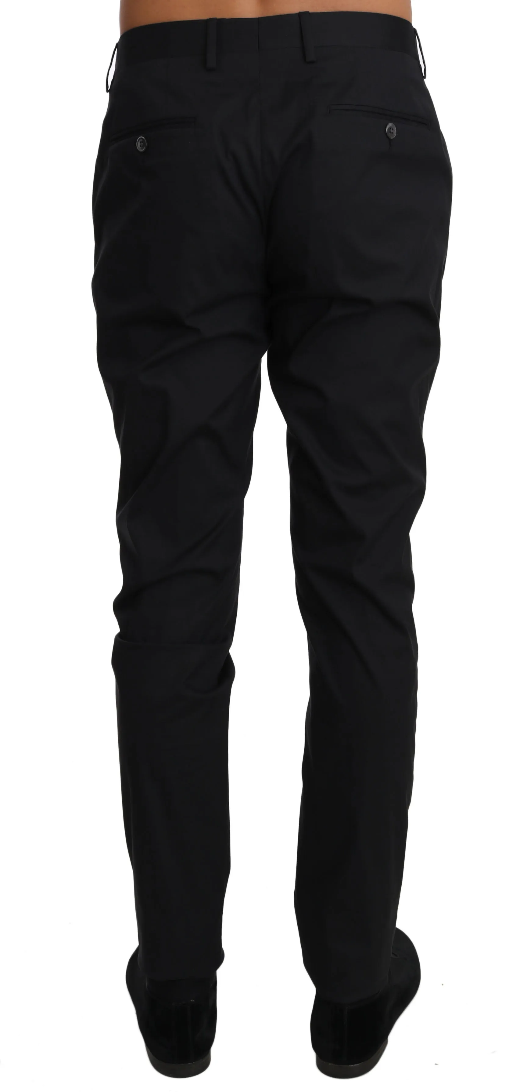 Elegant Black Formal Wool-Blend Trousers sold by Louxly product image thumbnail 2