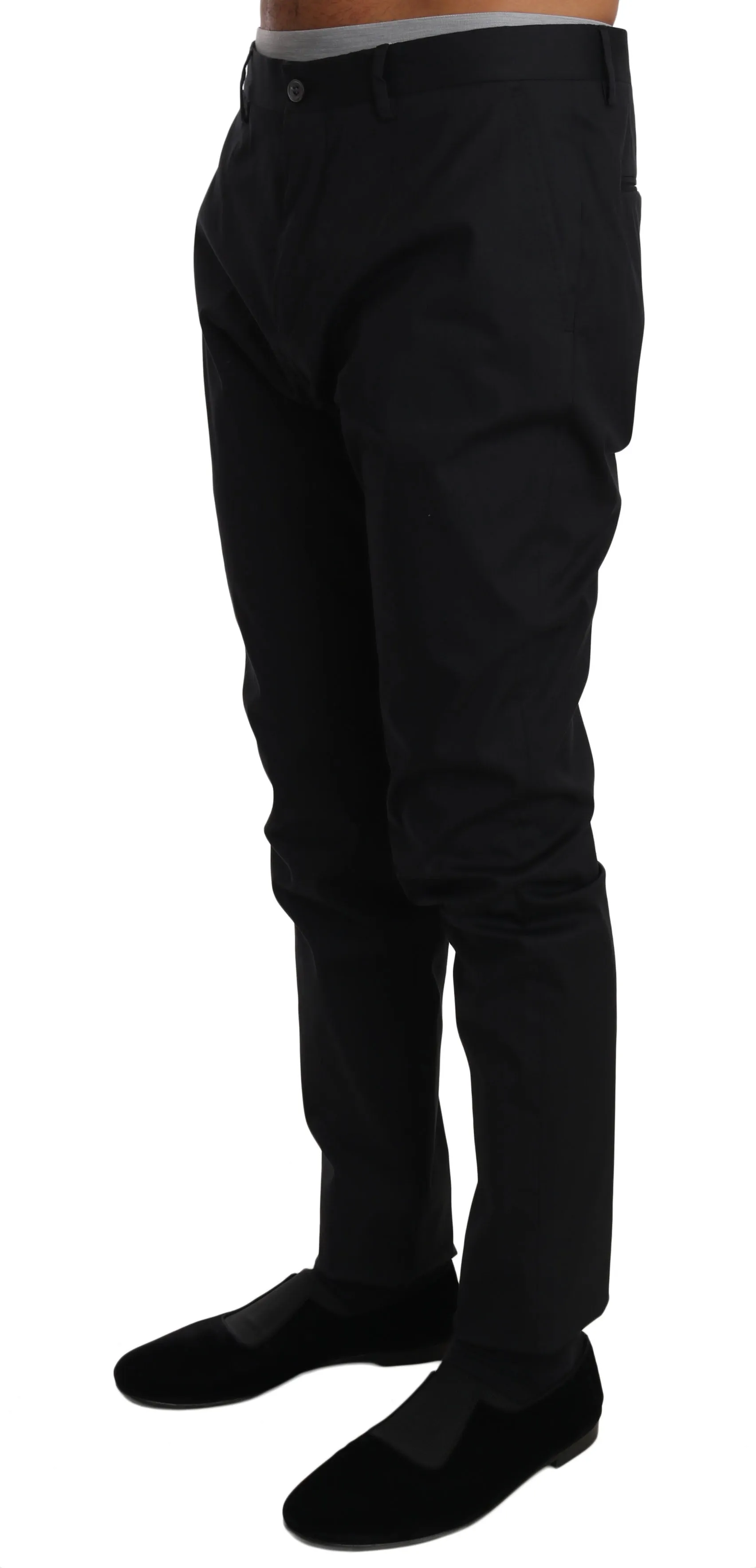 Elegant Black Formal Wool-Blend Trousers sold by Louxly product image thumbnail 3