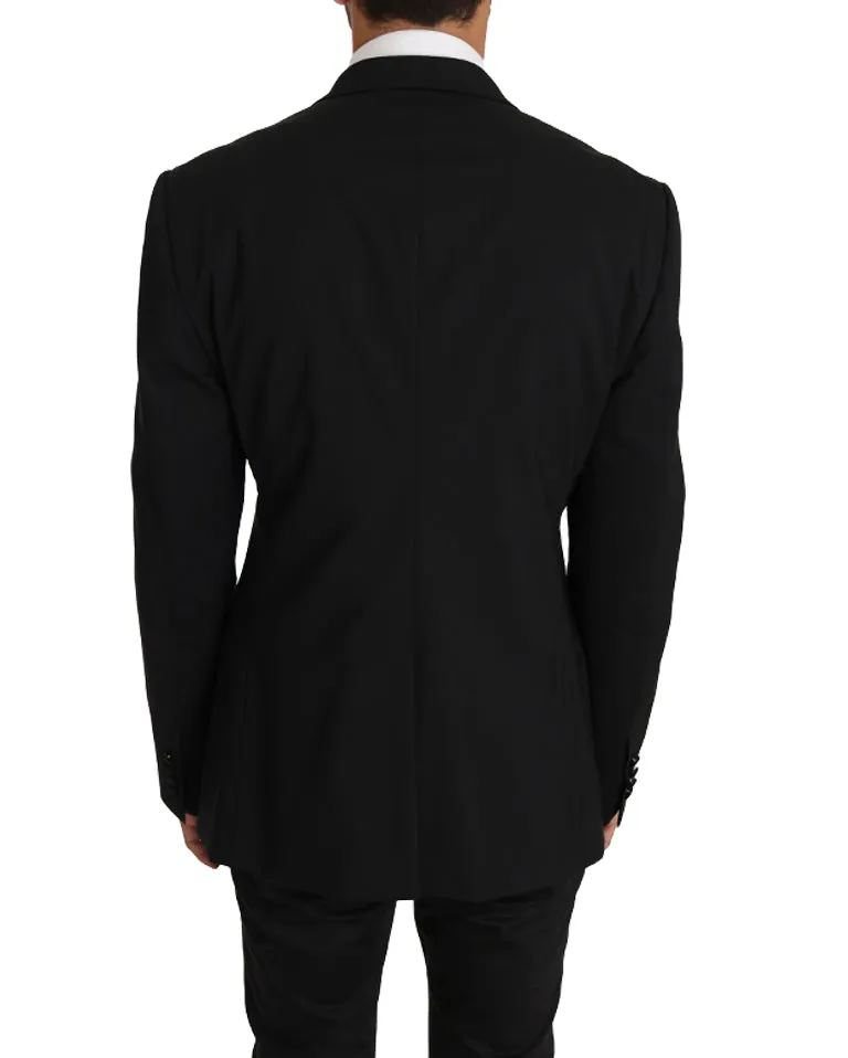 Elegant Black Slim Fit Martini Blazer Jacket sold by Louxly product image thumbnail 5