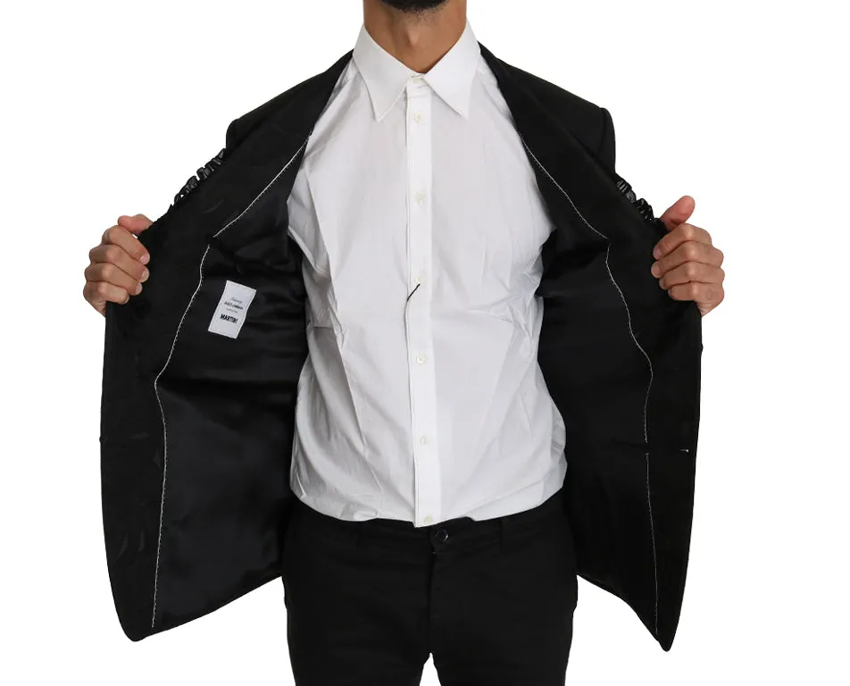 Elegant Black Slim Fit Martini Blazer Jacket sold by Louxly product image thumbnail 3