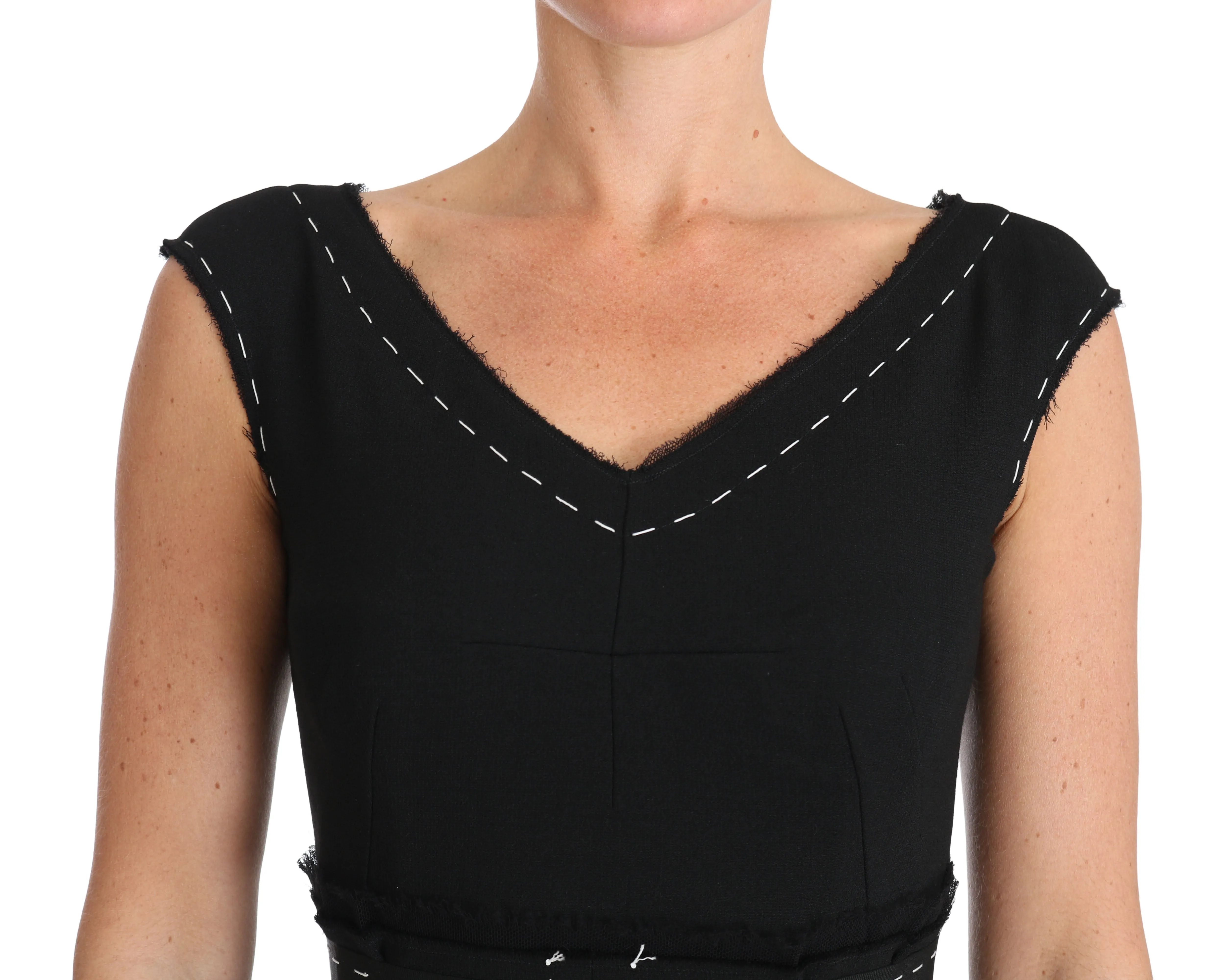 Elegant Black Sheath Wool Dress sold by Louxly product image thumbnail 4