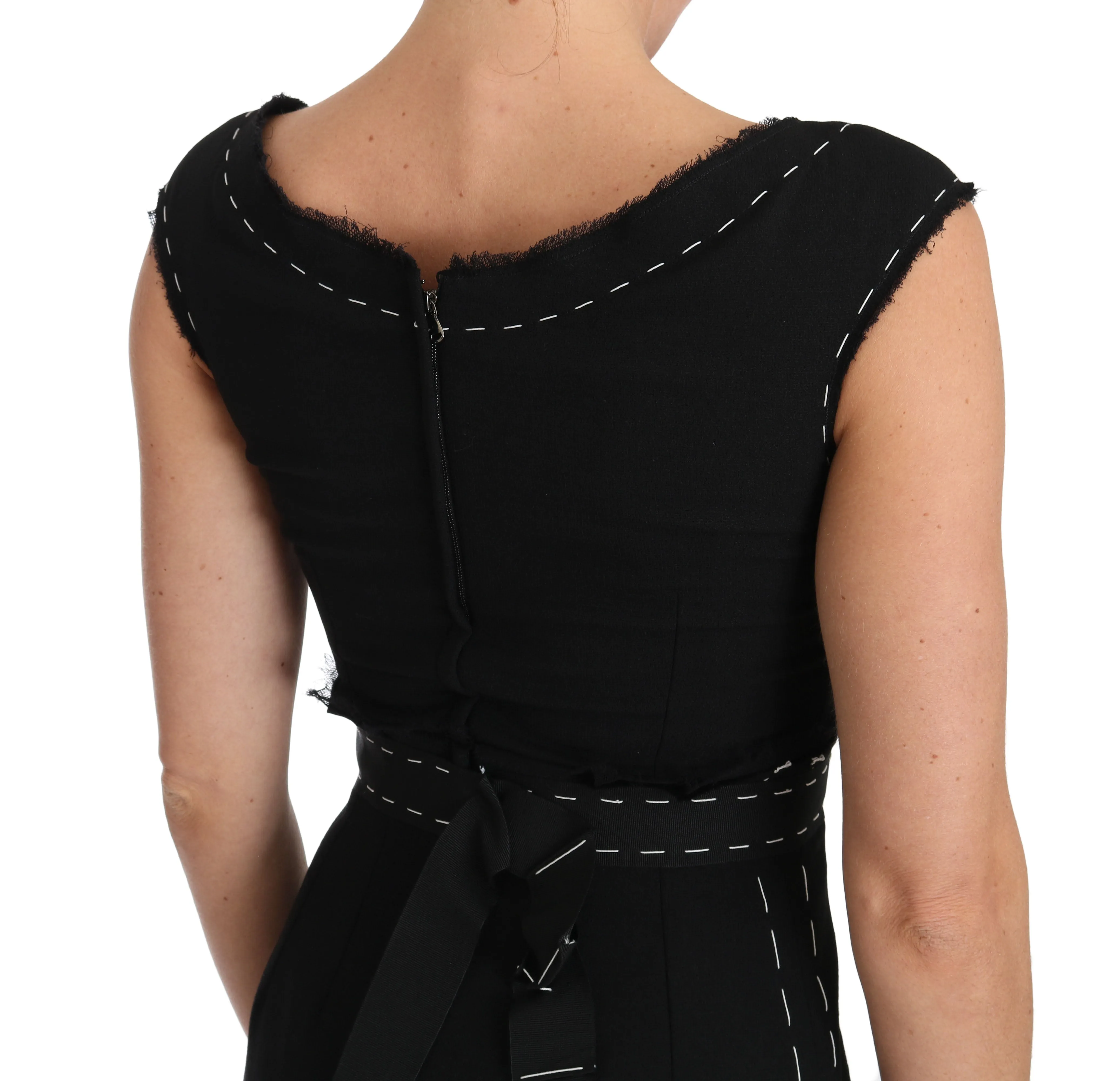 Elegant Black Sheath Wool Dress sold by Louxly product image thumbnail 5