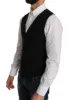 Sleek Black Wool Blend Formal Vest sold by Louxly