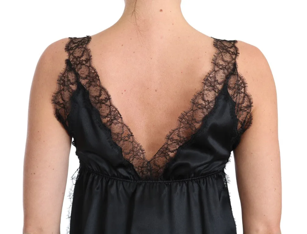 Sultry Silk Blend Lingerie Top in Black sold by Louxly product image thumbnail 3