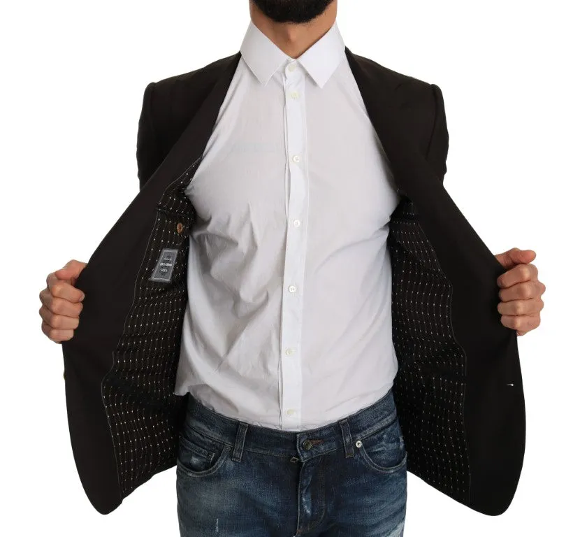 Sleek Slim Brown Virgin Wool Blazer Jacket sold by Louxly product image thumbnail 4