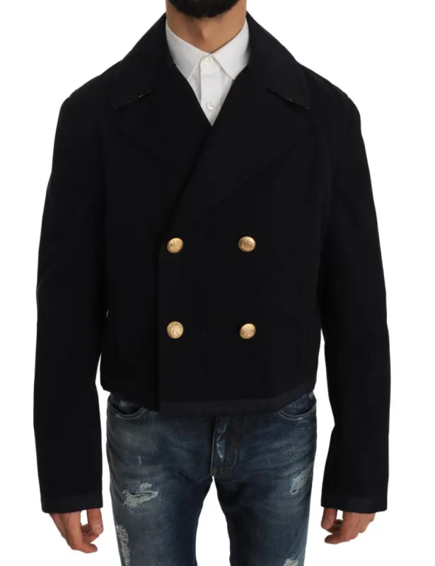 Elegant Dark Blue Trench Coat Jacket sold by Louxly