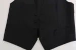 Elegant Slim Fit Formal Vest in Black sold by Louxly