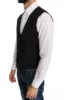 Elegant Slim Fit Formal Vest in Black sold by Louxly