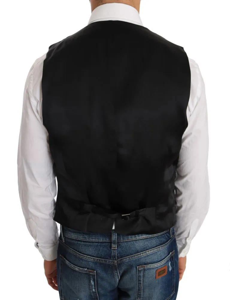 Elegant Slim Fit Formal Vest in Black sold by Louxly product image thumbnail 3