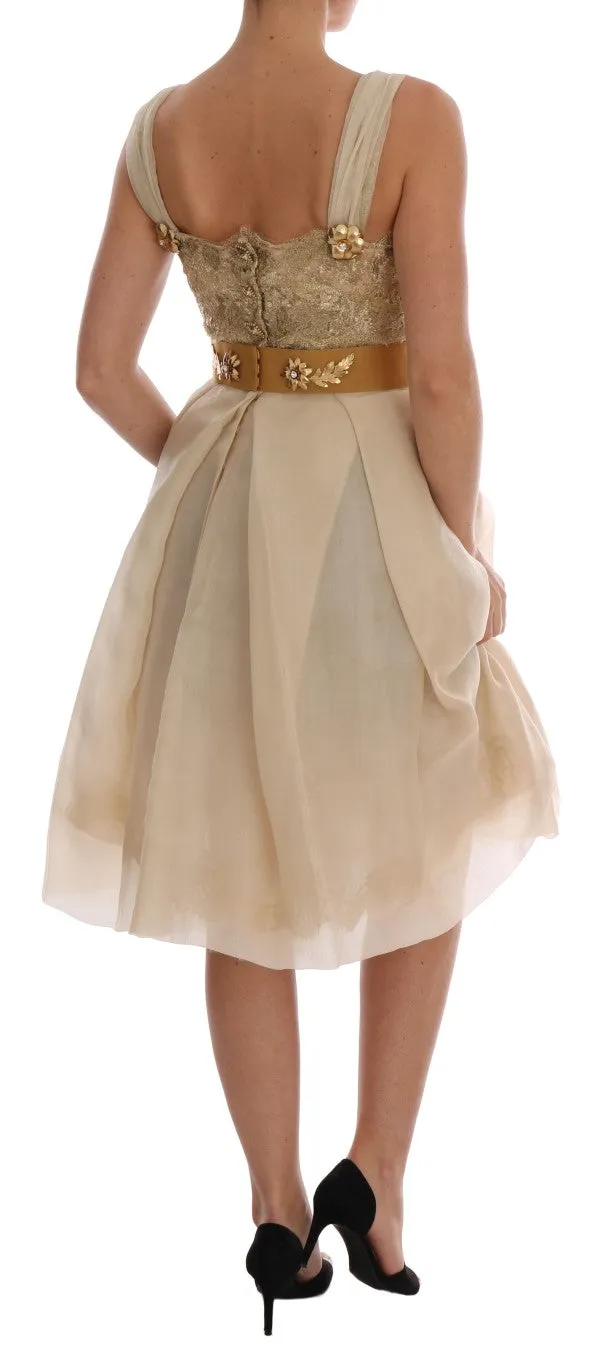 Elegant Embellished Lace & Organza Silk Dress sold by Louxly product image thumbnail 3