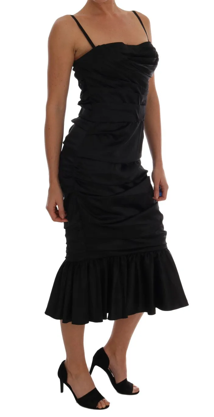 Elegant Silk Stretch Bustier Midi Dress sold by Louxly product image thumbnail 3