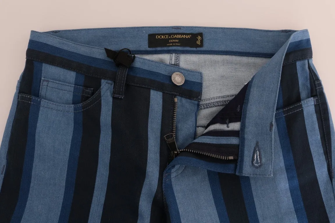 Chic Blue Striped Slim Fit Girly Jeans sold by Louxly product image thumbnail 4