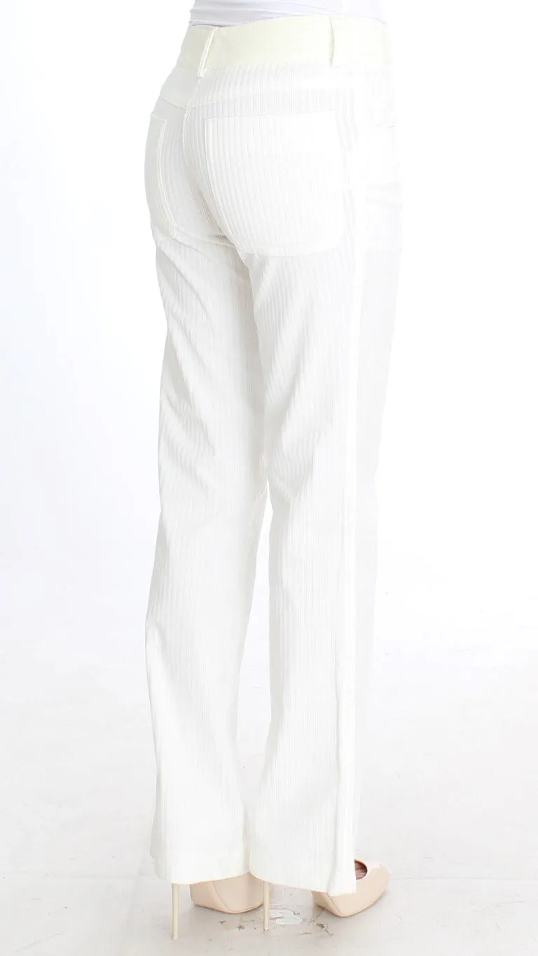 Chic White Striped Straight Fit Pants sold by Louxly product image thumbnail 4