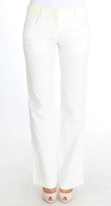 Chic White Striped Straight Fit Pants sold by Louxly