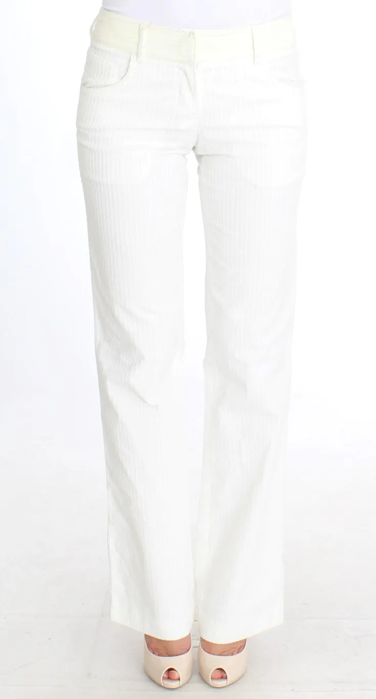 Chic White Striped Straight Fit Pants sold by Louxly