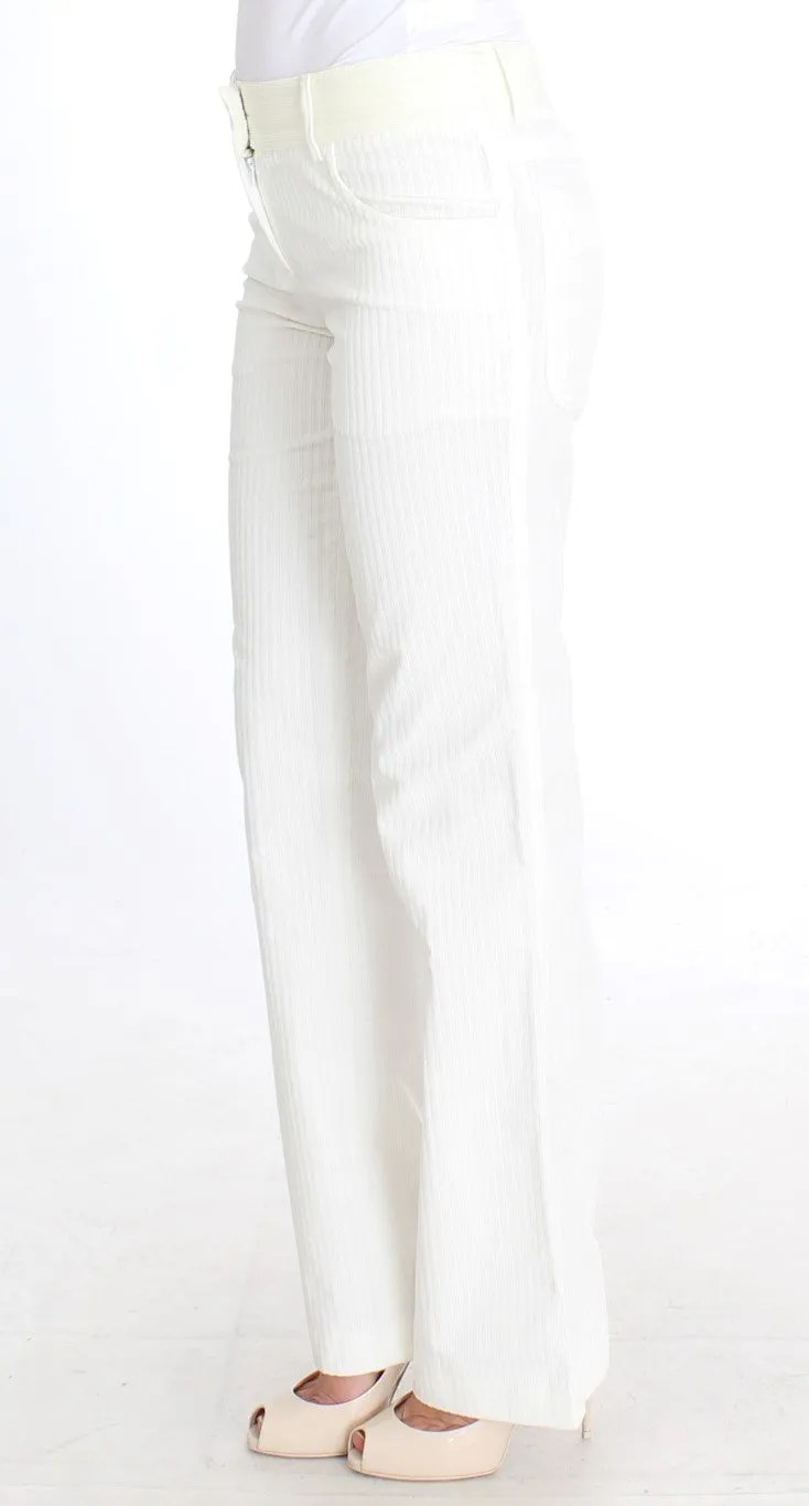 Chic White Striped Straight Fit Pants sold by Louxly product image thumbnail 2