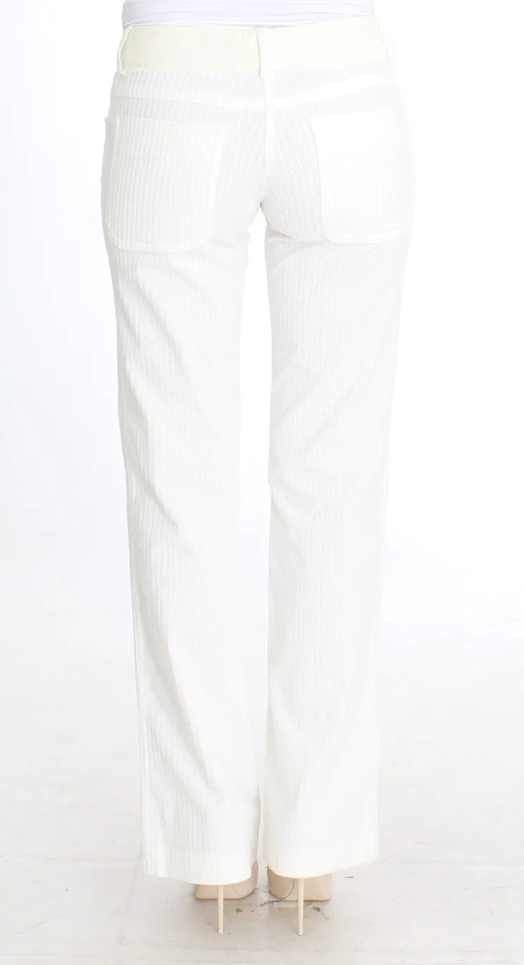 Chic White Striped Straight Fit Pants sold by Louxly product image thumbnail 3