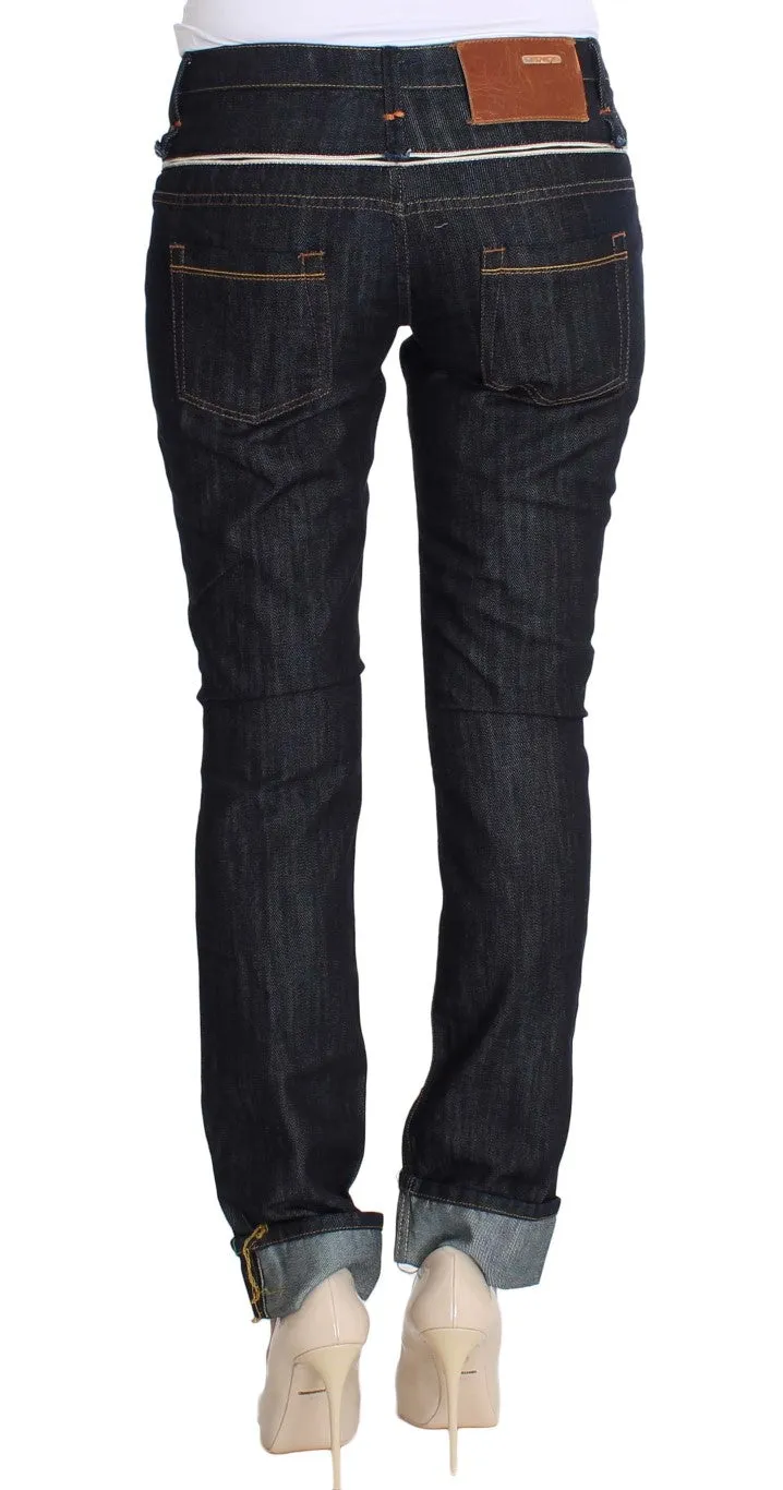 Elegant Straight Leg Dark Blue Jeans sold by Louxly product image thumbnail 3