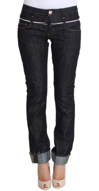 Elegant Straight Leg Dark Blue Jeans sold by Louxly