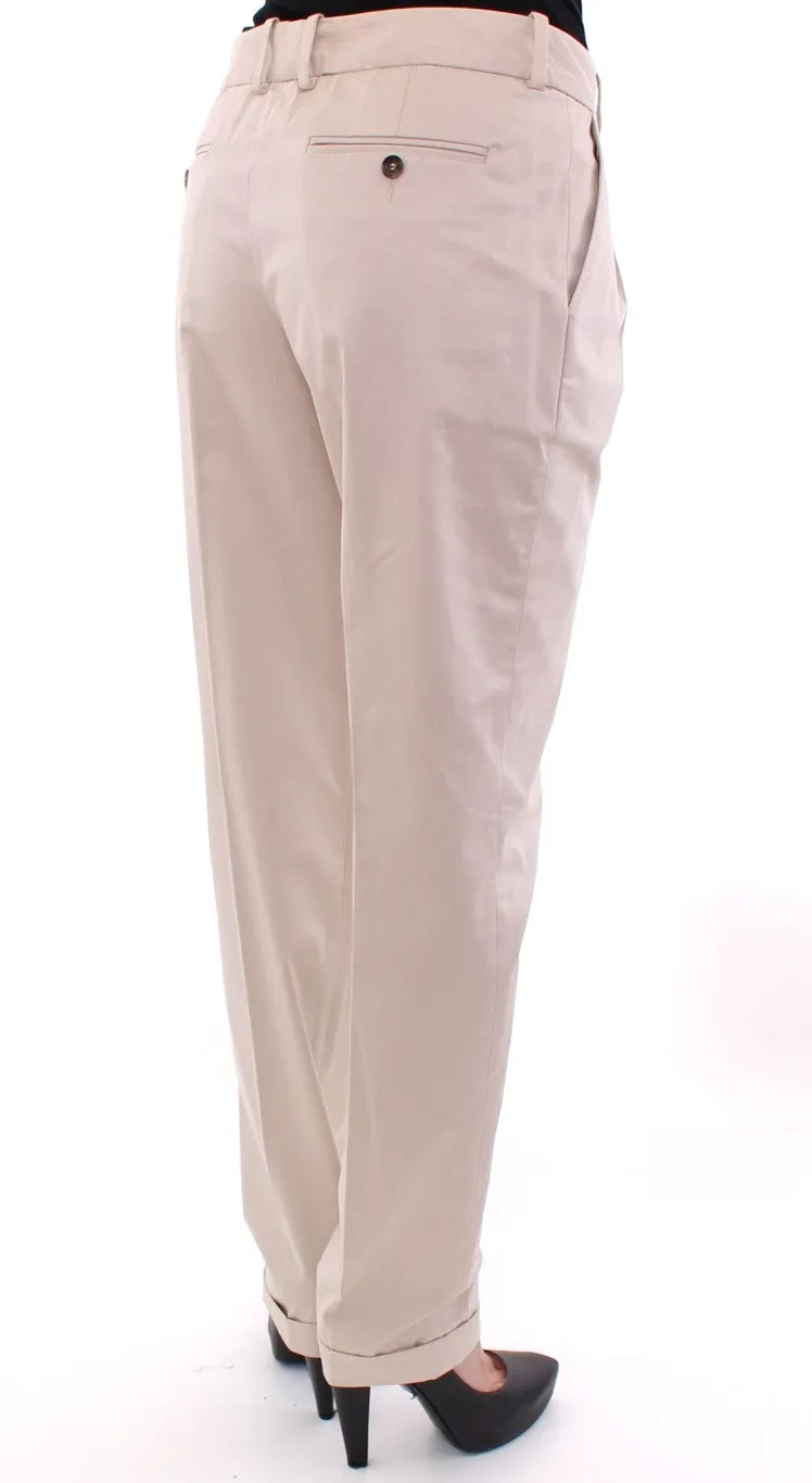 Elegant Beige Regular Fit Cotton Pants sold by Louxly product image thumbnail 4