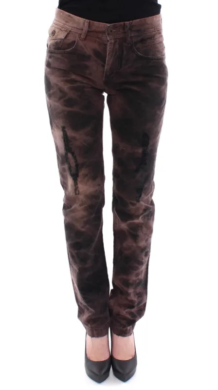 Elegant Brown Cotton Trousers sold by Louxly