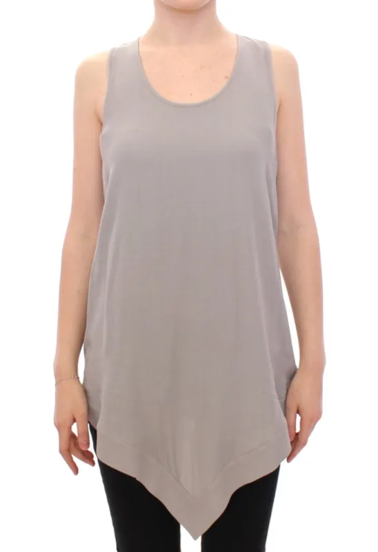 Elegant Gray Viscose Top – Timeless Style sold by Louxly
