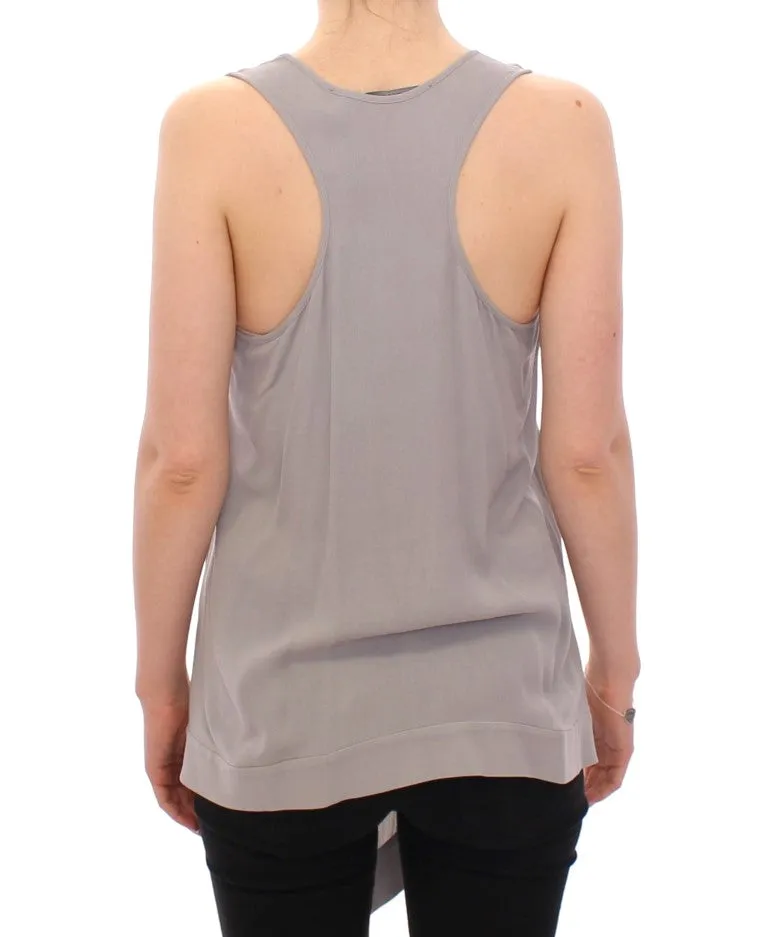 Elegant Gray Viscose Top – Timeless Style sold by Louxly product image thumbnail 3