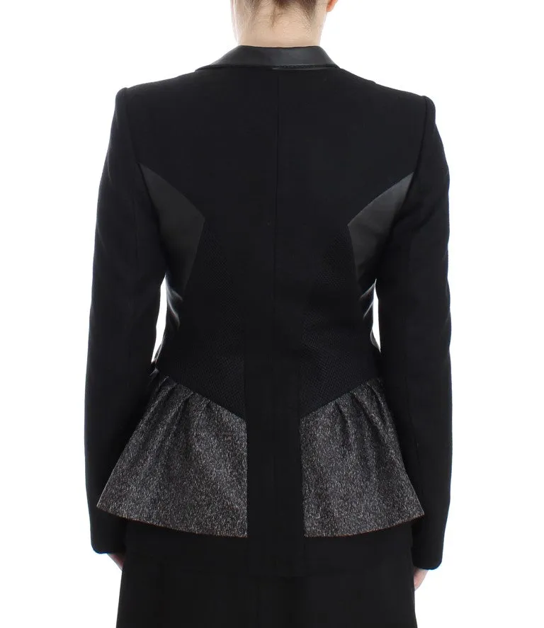 Elegant Monochrome Zippered Blazer Jacket sold by Louxly product image thumbnail 3