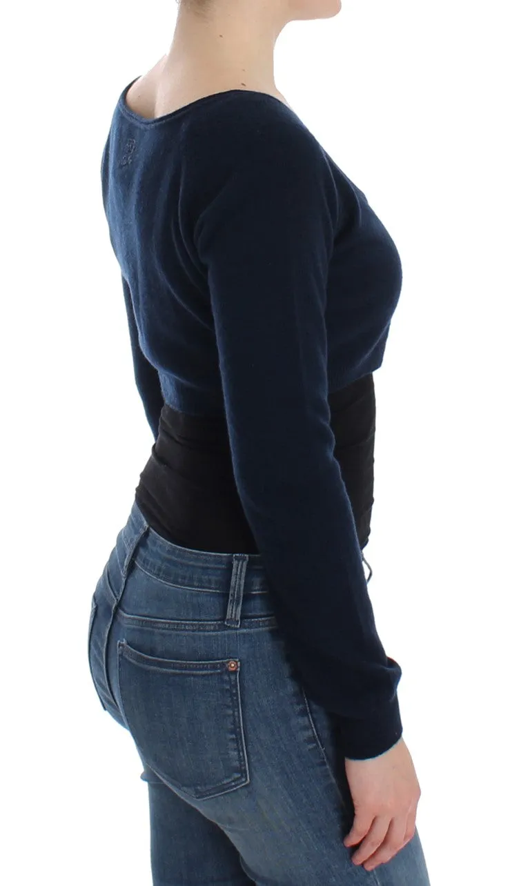 Chic Cashmere-Blend Cropped Sweater in Blue sold by Louxly product image thumbnail 4