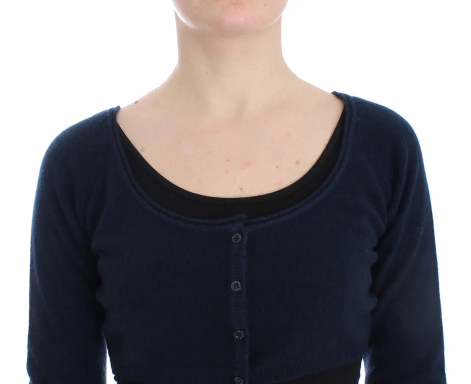 Chic Cashmere-Blend Cropped Sweater in Blue sold by Louxly product image thumbnail 5