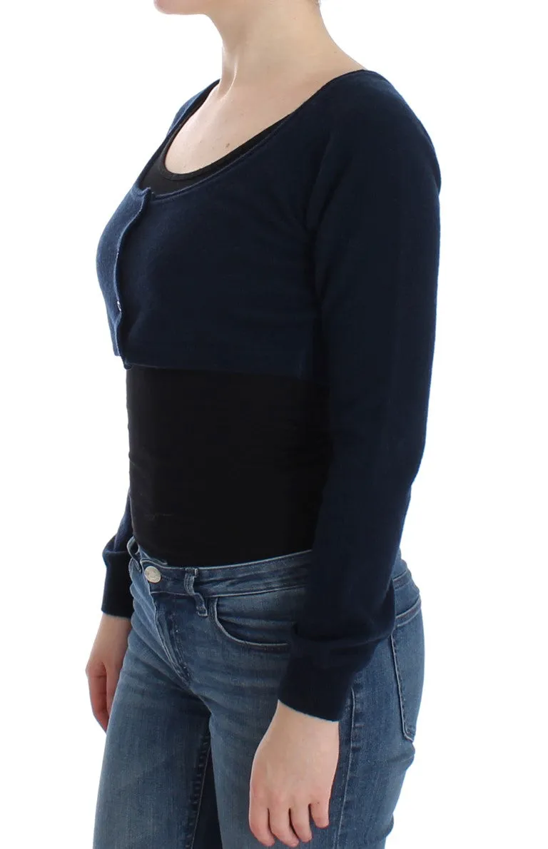 Chic Cashmere-Blend Cropped Sweater in Blue sold by Louxly product image thumbnail 2