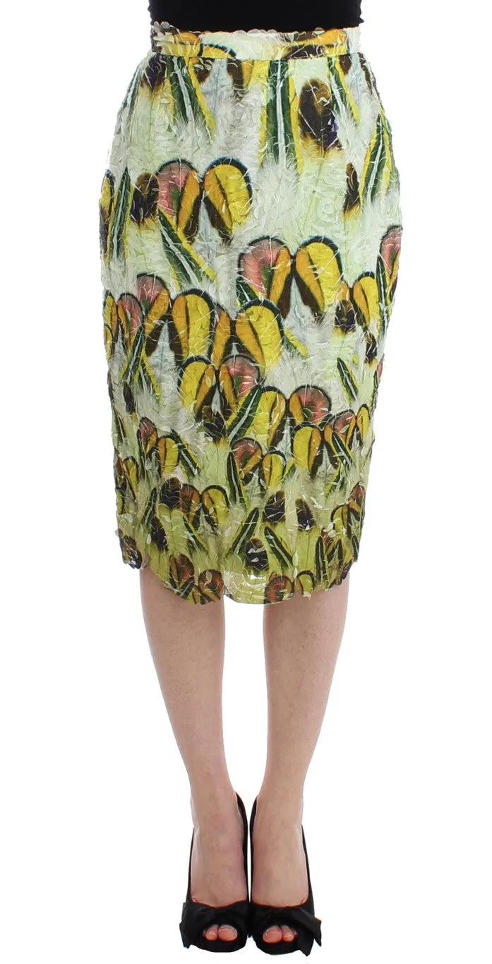 Vibrant Silk Blend Pencil Skirt sold by Louxly