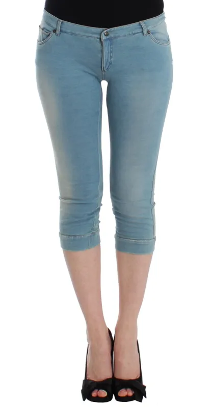 Elegant Light Blue Capri Jeans made by Ermanno Scervino