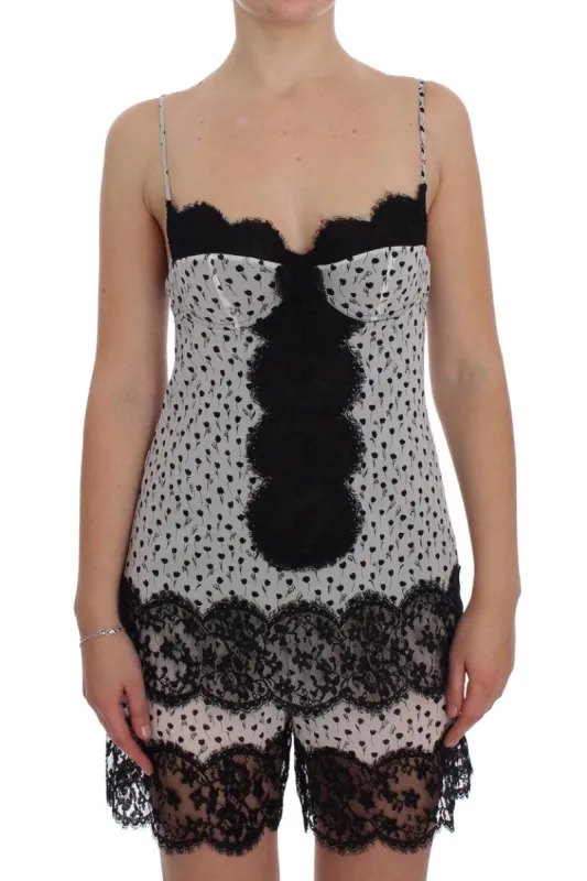 Elegant Floral Lace Silk Chemise sold by Louxly
