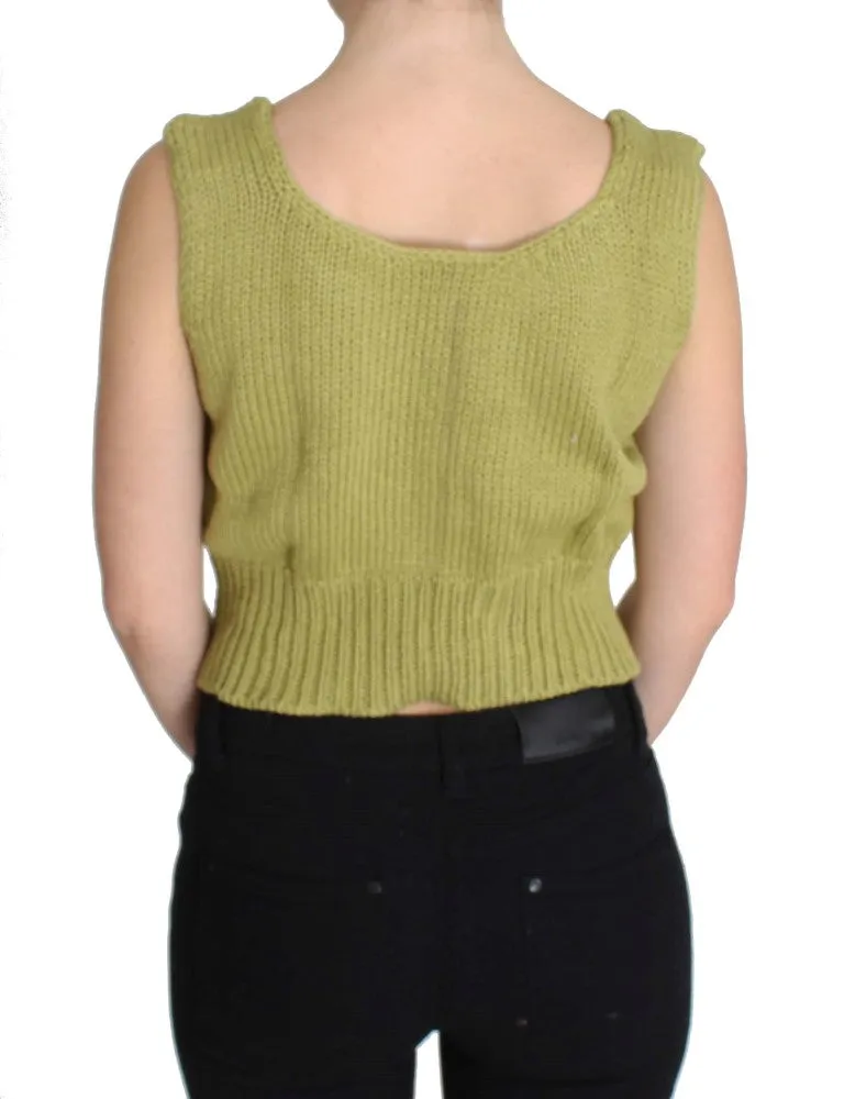 Elegant Green Knit Sleeveless Vest Sweater sold by Louxly product image thumbnail 3