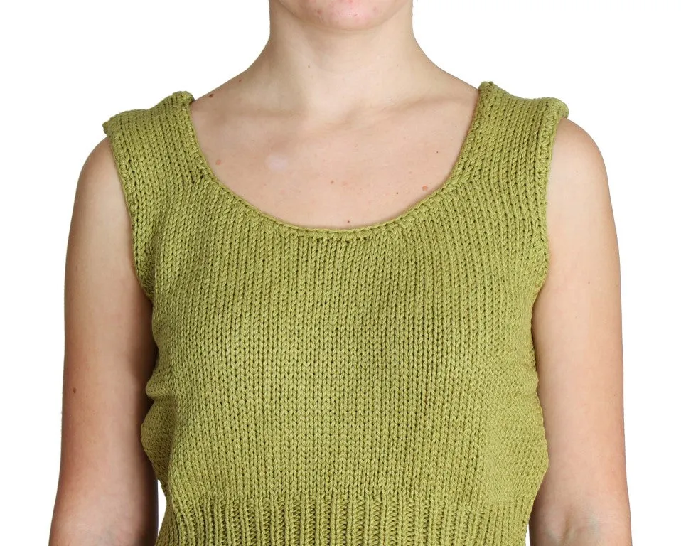 Elegant Green Knit Sleeveless Vest Sweater sold by Louxly product image thumbnail 4