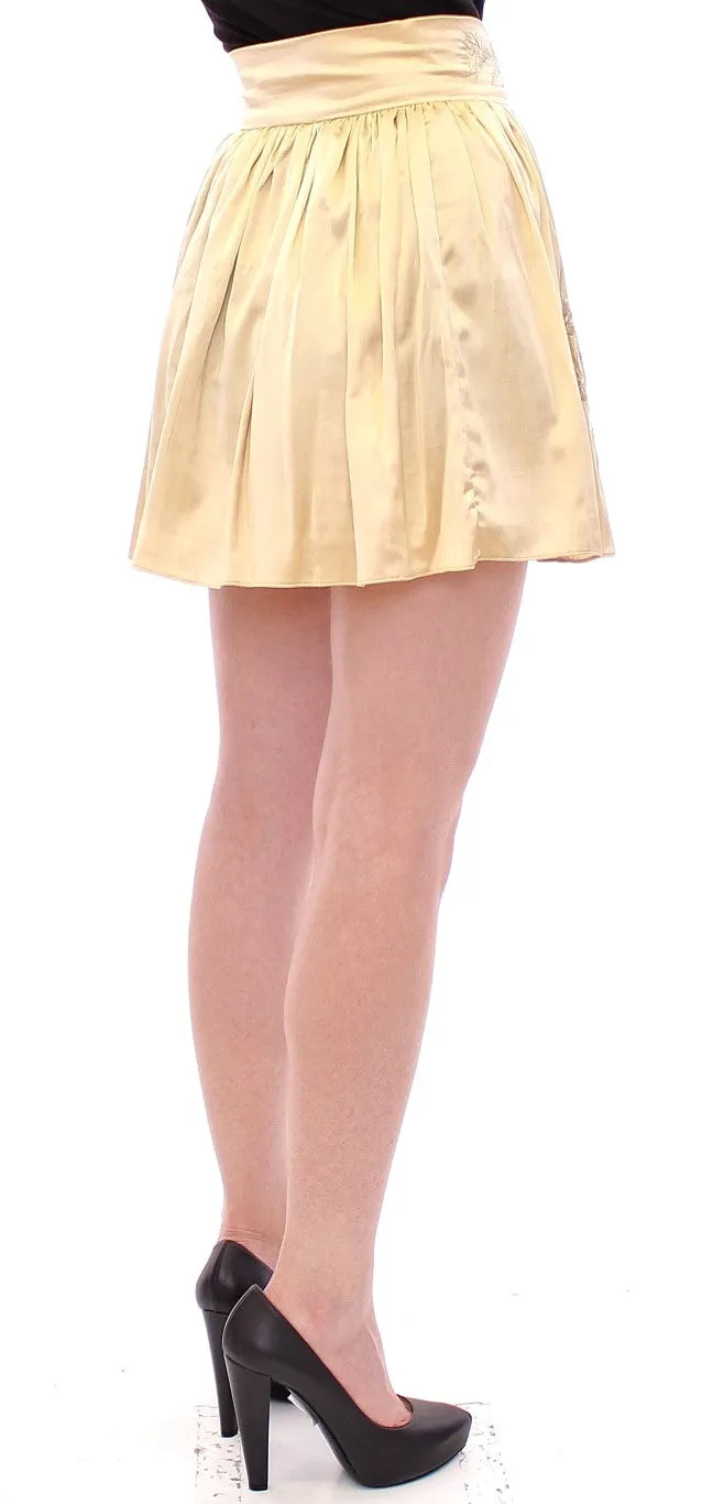 Chic Beige Floral Embroidered Mini Skirt sold by Louxly product image thumbnail 4