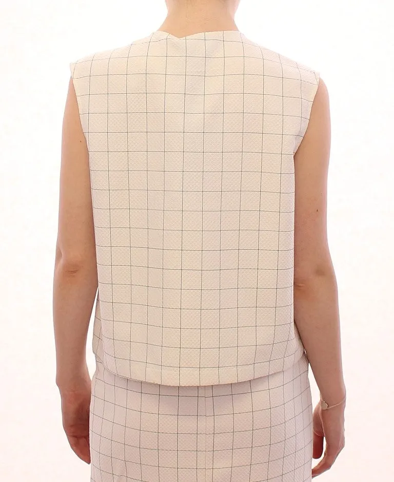 Chic White Sleeveless Cotton Shirt Top sold by Louxly product image thumbnail 3