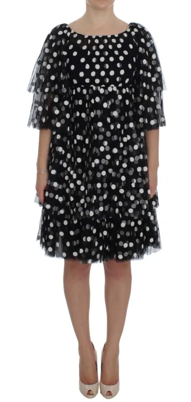 Elegant Polka Dotted Ruffled Dress sold by Louxly