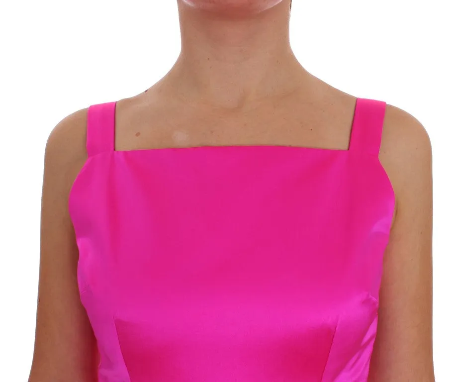 Elegant Silk Full Length Pink Sheath Dress sold by Louxly product image thumbnail 5