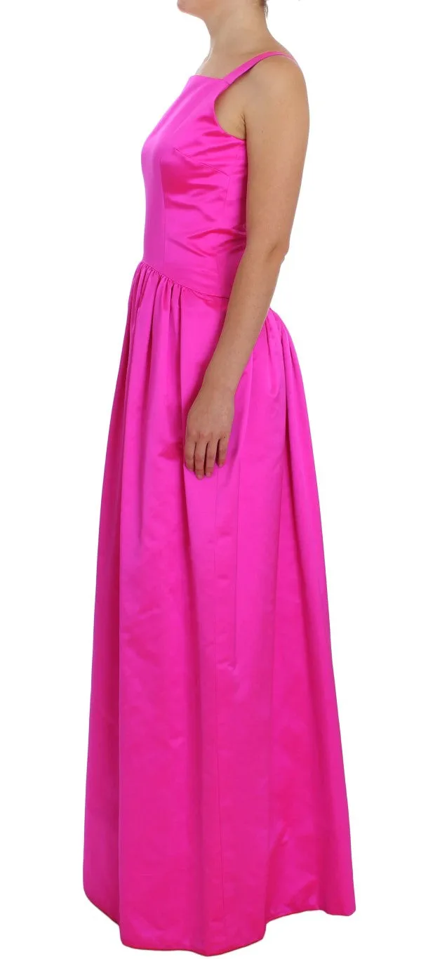 Elegant Silk Full Length Pink Sheath Dress sold by Louxly product image thumbnail 2