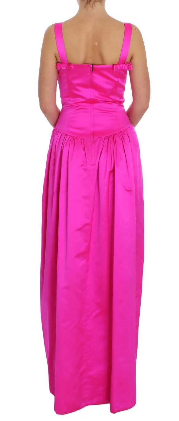 Elegant Silk Full Length Pink Sheath Dress sold by Louxly product image thumbnail 3