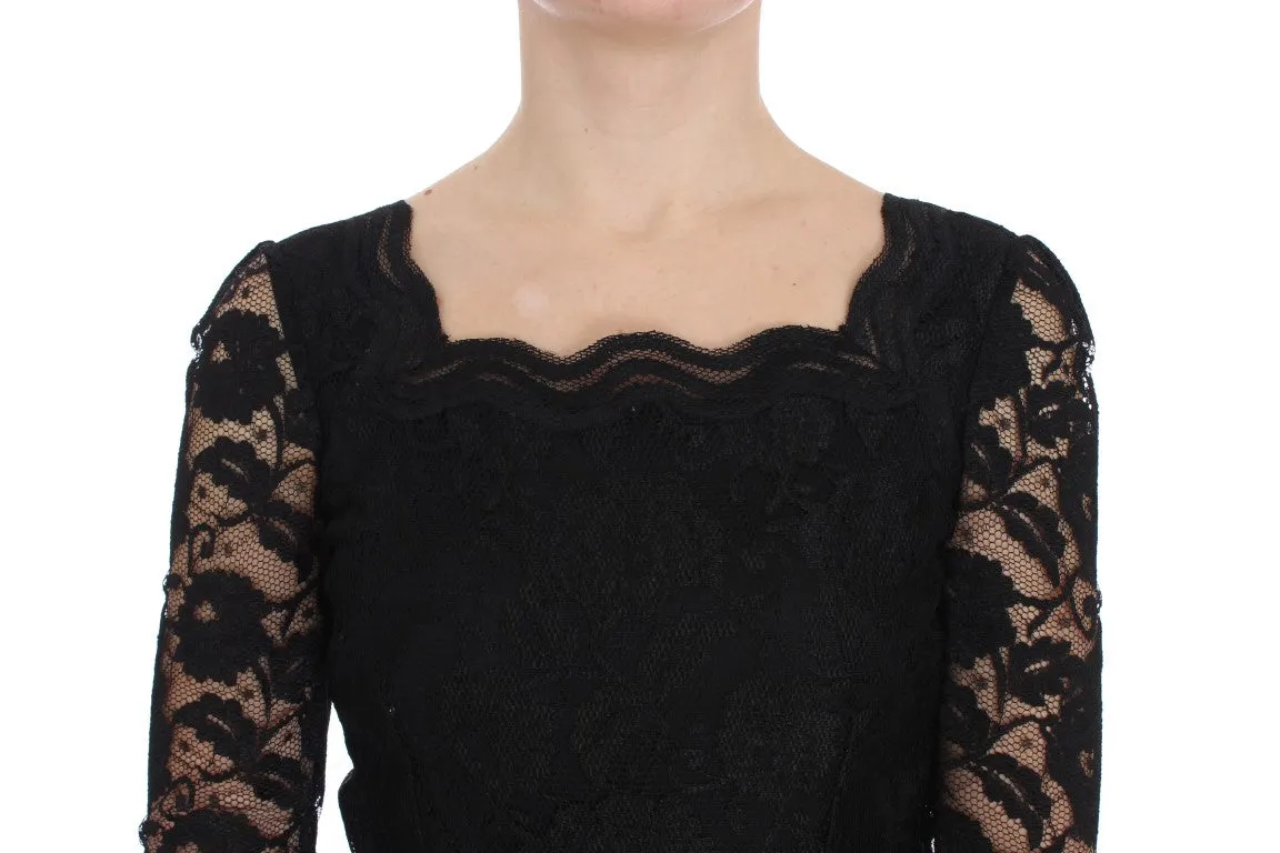 Elegant Black Floral Lace Maxi Dress sold by Louxly product image thumbnail 5