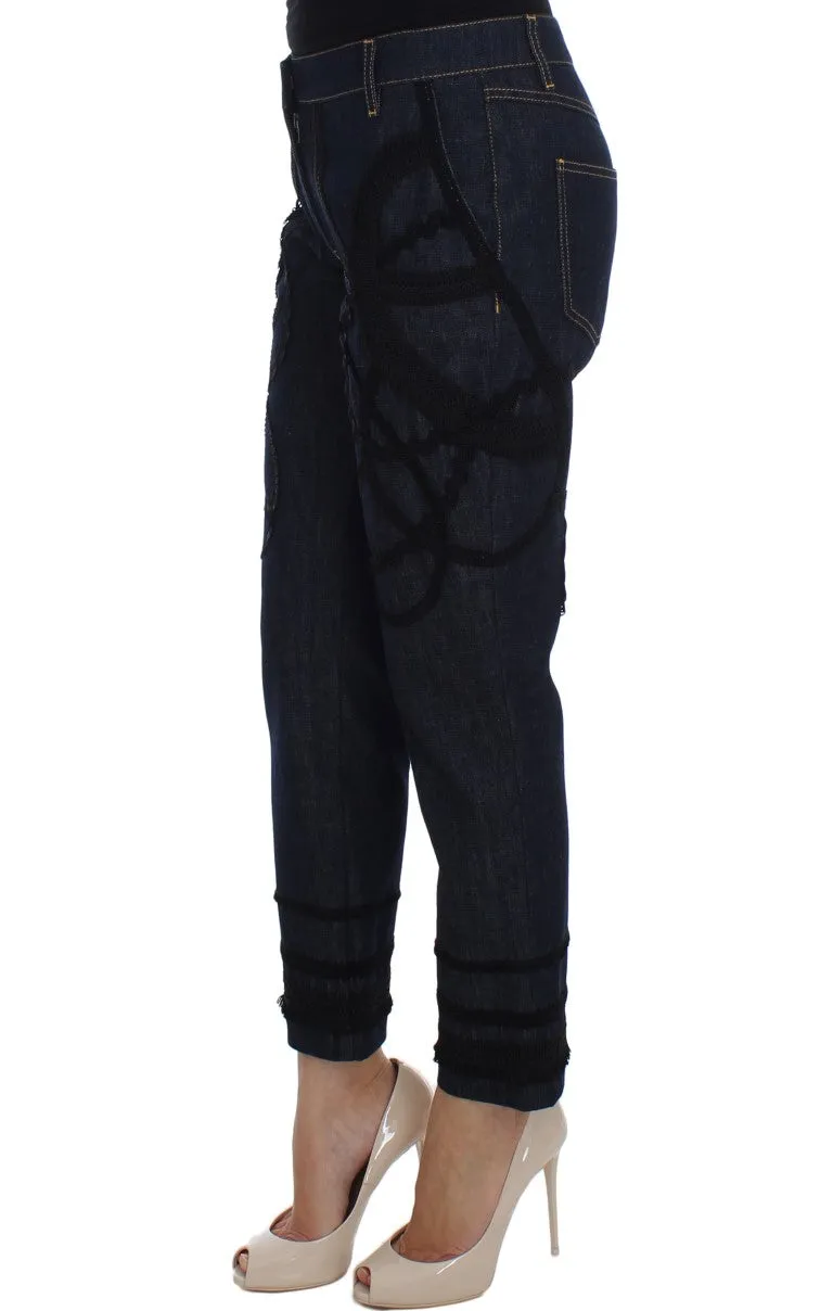 Embroidered Capri Jeans for Elegant Styling sold by Louxly product image thumbnail 2