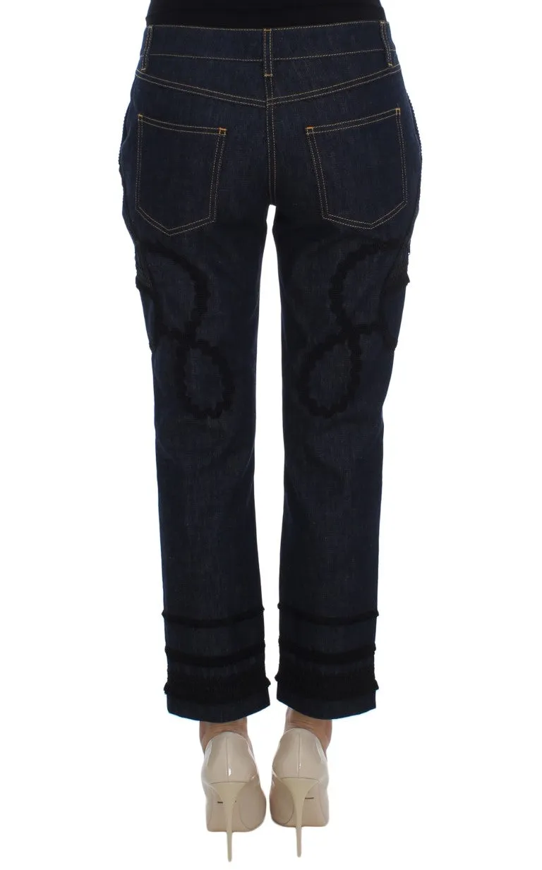 Embroidered Capri Jeans for Elegant Styling sold by Louxly product image thumbnail 3
