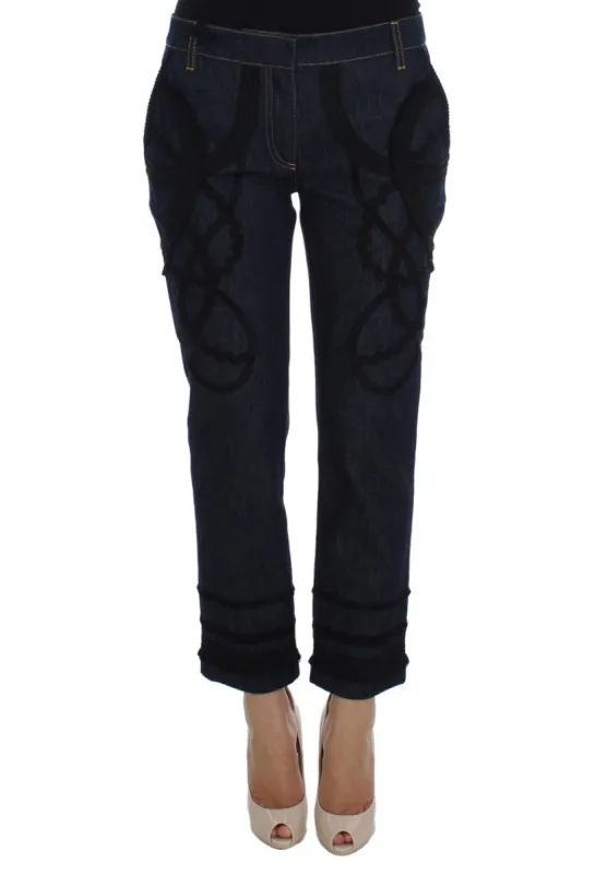 Embroidered Capri Jeans for Elegant Styling sold by Louxly