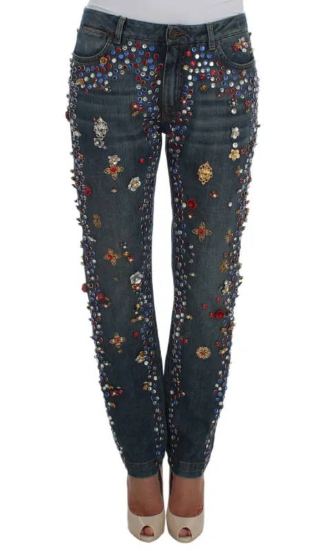 Enchanted Sicily Crystal Heart Boyfriend Jeans sold by Louxly