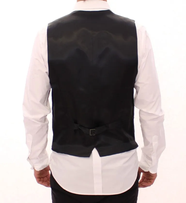 Elegant Gray Striped Dress Vest sold by Louxly product image thumbnail 3